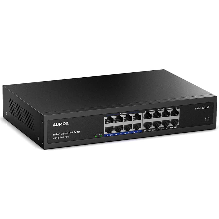 Aumox 16-Port Rackmount Gigabit Network Switch for $200
