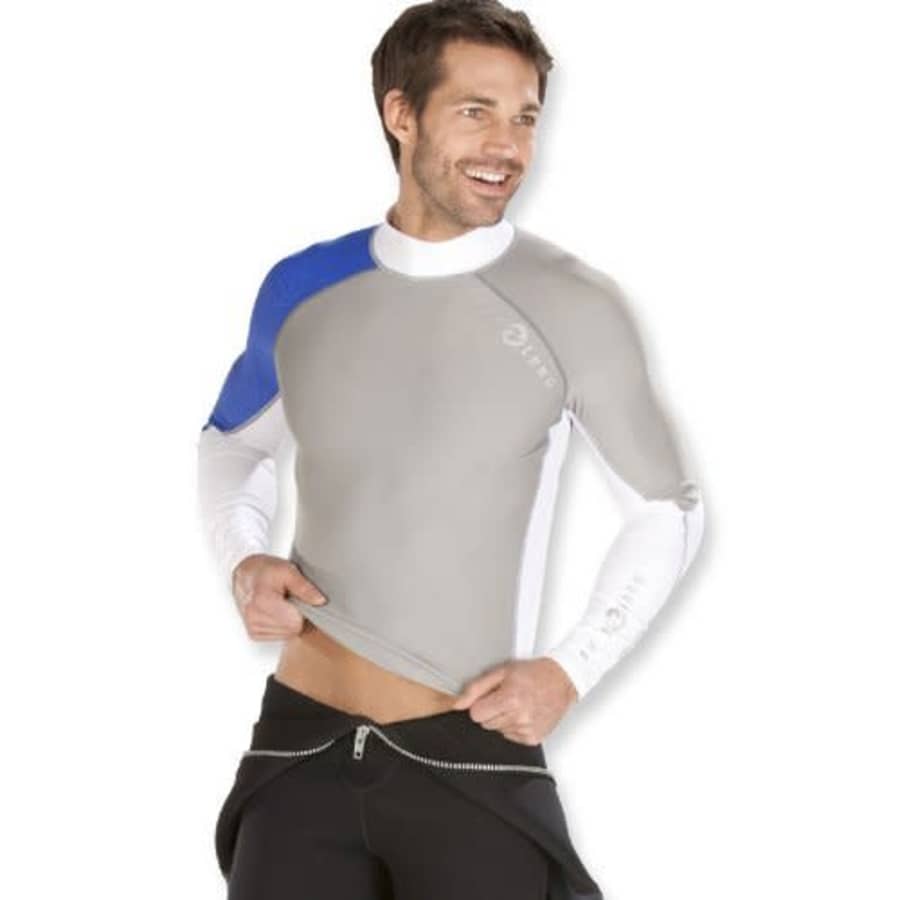 Aqua Lung Men's Standard Rashguard, Blue Gray, XXX-Large for $44 Aqua Lung Men's Standard Rashguard, Blue Gray, XXX-Large for $44