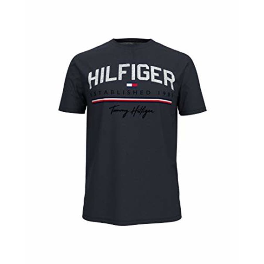 Tommy Hilfiger Men's Short Sleeve Graphic T Shirt, Navy Blazer, XS for $30