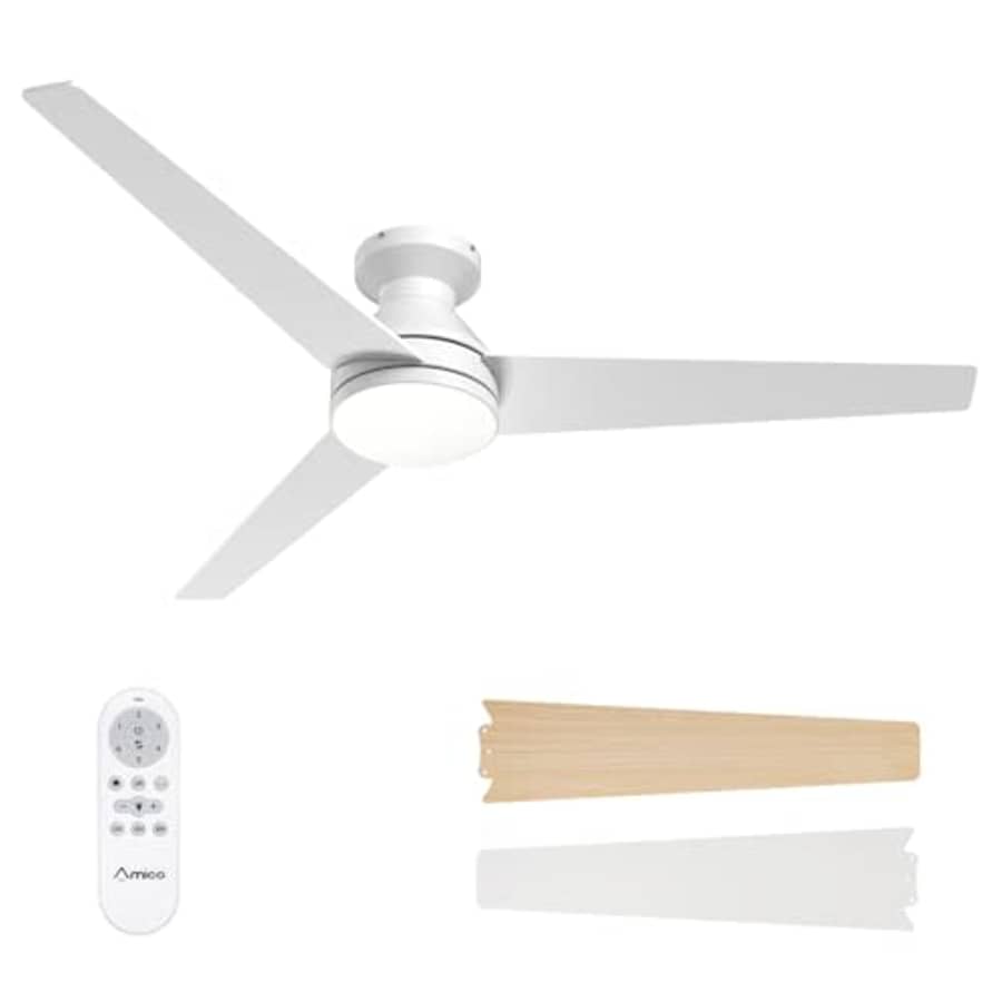 Amico Power Amico Ceiling Fans with Lights, 52 inch Low Profile Ceiling fan with Light and Remote Control, for $101