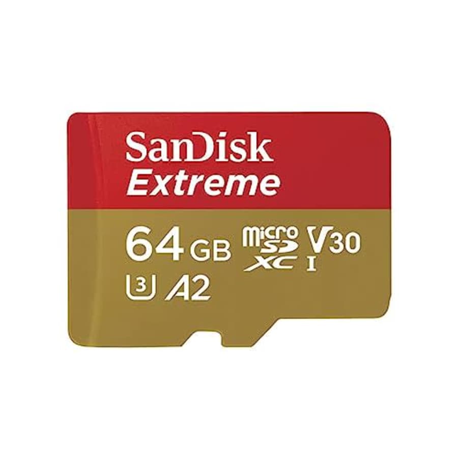 SanDisk Extreme 64 GB Class 10/UHS-I (U3) V30 microSDXC for $21 SanDisk Extreme 64 GB Class 10/UHS-I (U3) V30 microSDXC for $21