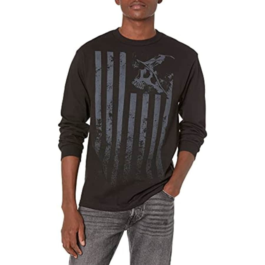 Metal Mulisha Men's Stripes Long Sleeve Tee Shirt Black, Medium for $20