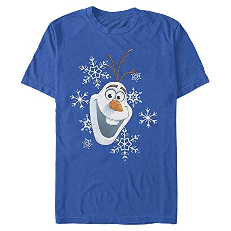 Disney Men's Frozen Olaf Hat T-Shirt, Royal Blue, XX-Large for $14