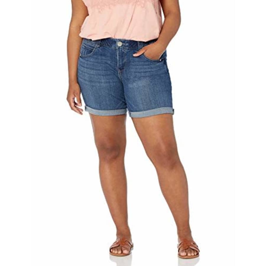 Democracy womens Democracy Women's Plus-size "Ab"solution 7" Denim Shorts, Blue, 18 Plus for $57