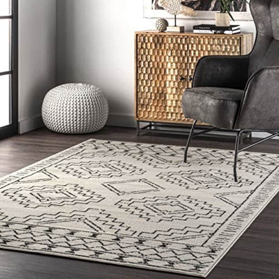 nuLOOM Creek Tribal Moroccan Area Rug, 9 ft x 12 ft, Grey for $130