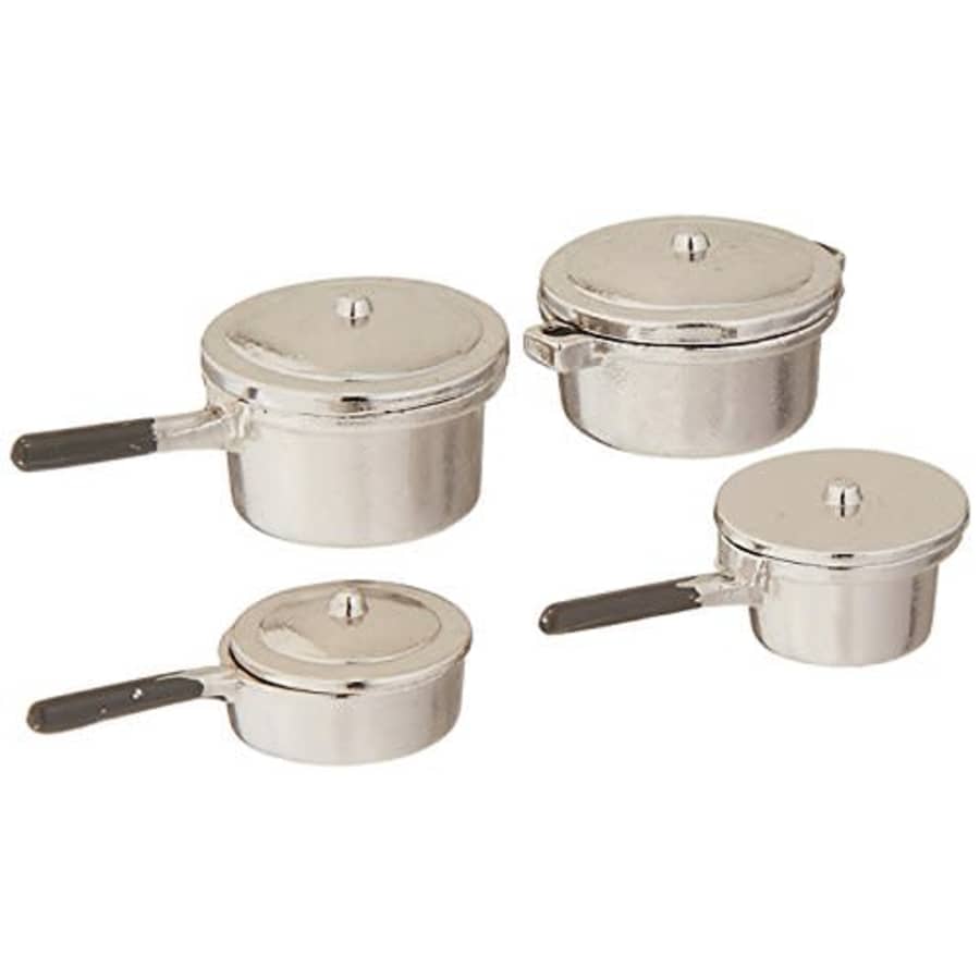 Darice Party Supplies, Miniature Silver Stovetop Cookware, 8 Each for $14