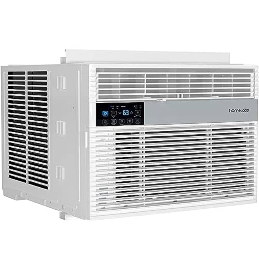 hOmeLabs Window Air Conditioner 10000 BTU - Smart Control, Eco Mode, LED Control Panel - Low Noise, for $350 hOmeLabs Window Air Conditioner 10000 BTU - Smart Control, Eco Mode, LED Control Panel - Low Noise, for $350