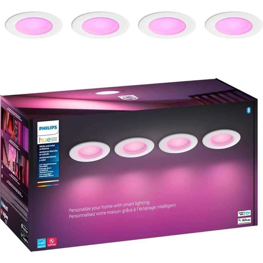 Philips Hue Smart 6" LED Downlight 4-Pack: $122 Philips Hue Smart 6" LED Downlight 4-Pack: $122