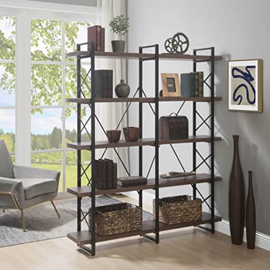 Merax 5 Tier Bookcase Industrial Etagere Bookshelf for Bedroom, Home Office Furniture with Hutch, Storage for $313 Merax 5 Tier Bookcase Industrial Etagere Bookshelf for Bedroom, Home Office Furniture with Hutch, Storage for $313
