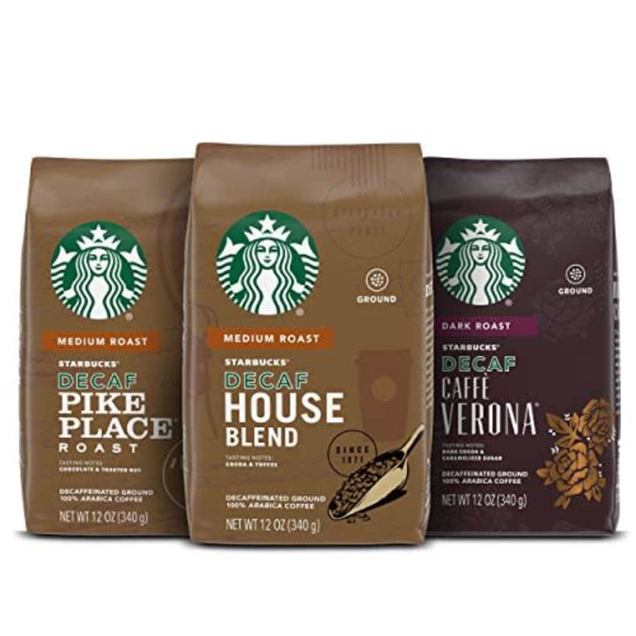 Starbucks Variety Decaf Ground Coffee Variety Pack 3 bags (12 oz. each) for $19 Starbucks Variety Decaf Ground Coffee Variety Pack 3 bags (12 oz. each) for $19