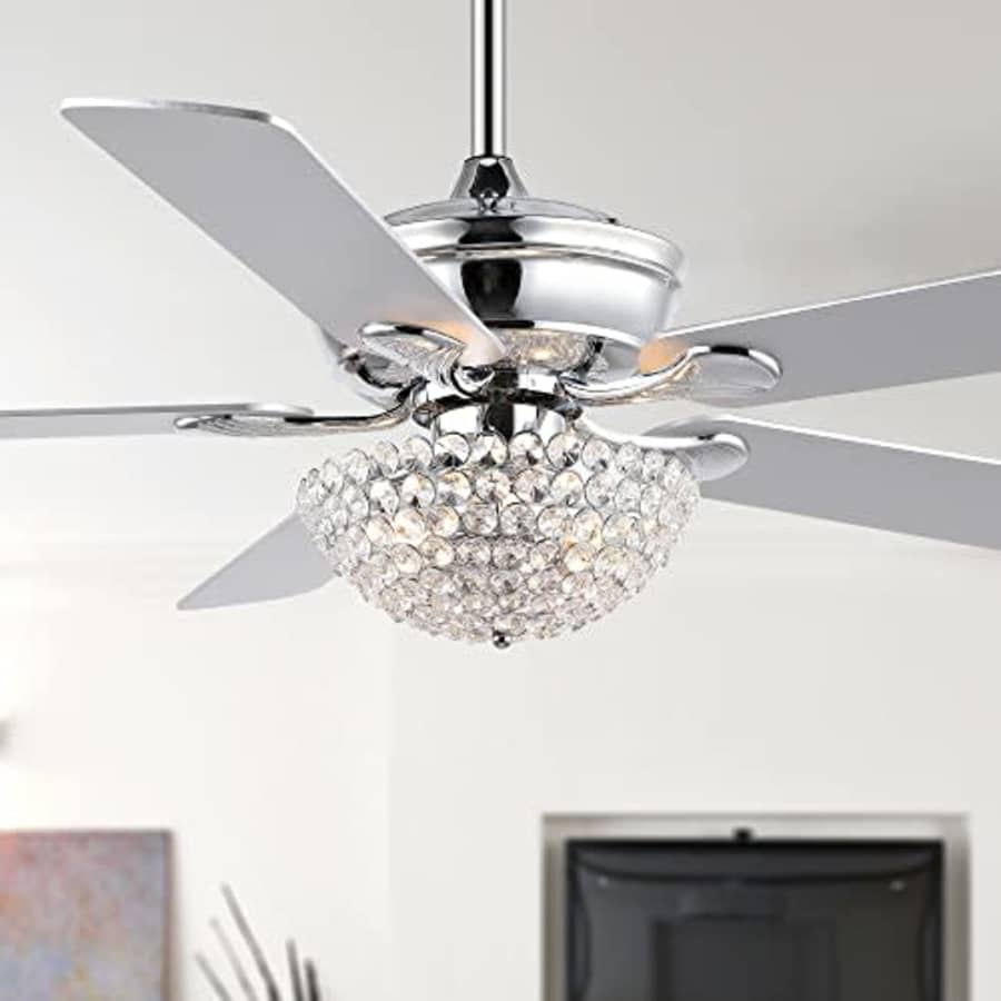 JONATHAN Y JYL9710A Cammy 52" 3-Light Traditional Transitional Iron LED Ceiling Fan Glam Classic for $112