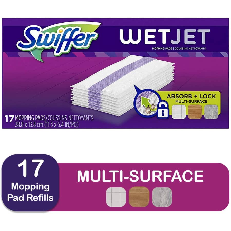 Swiffer WetJet Hardwood Floor Pad Refill 17-Pack for $21