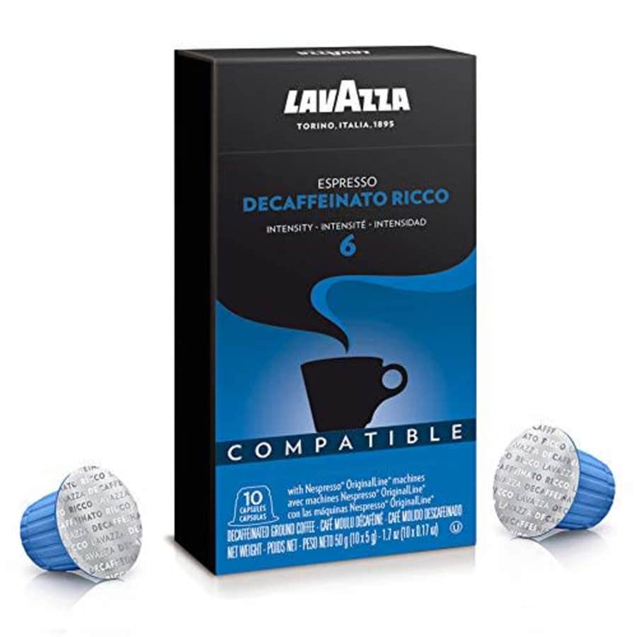 Lavazza Decaffeinato Ricco Espresso Dark Roast Capsules Compatible with Nespresso Original Machines for $30 Lavazza Decaffeinato Ricco Espresso Dark Roast Capsules Compatible with Nespresso Original Machines for $30