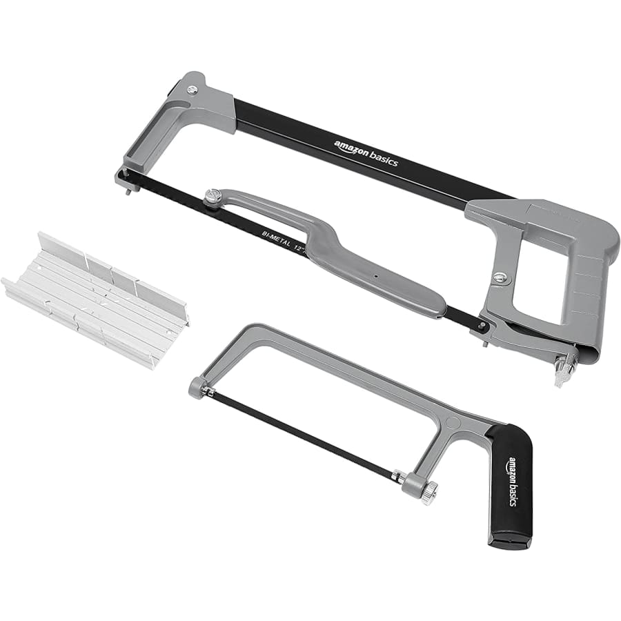 Amazon Basics 3-Piece Aluminum Hacksaw Set for $9