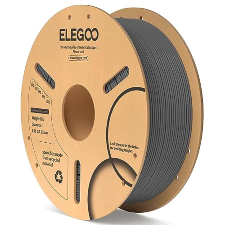 ELEGOO PLA Filament 1.75mm Space Gray 1KG, 3D Printer Filament Dimensional Accuracy +/- 0.02mm, 1kg for $18