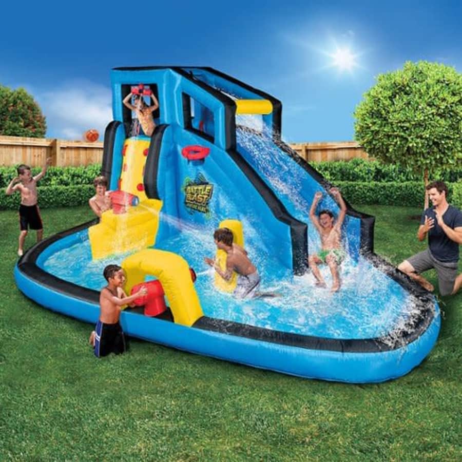 Banzai Battle Blast Inflatable Water Park for $300