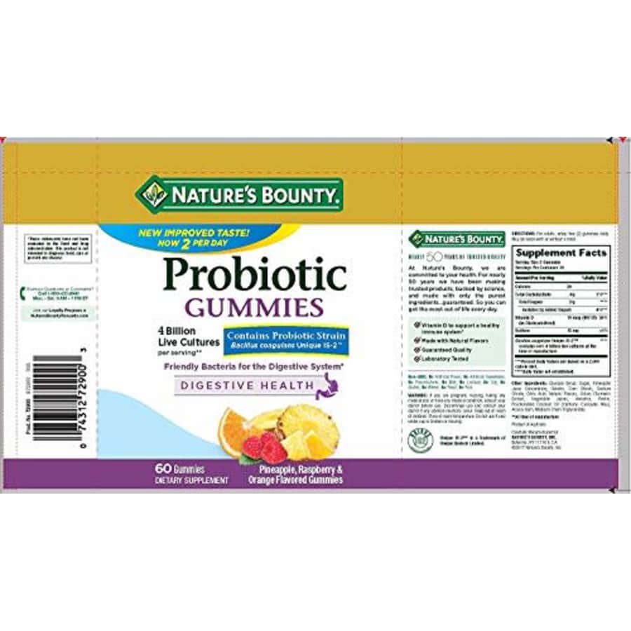 Probiotics by Nature's Bounty, Probiotic Gummies for Immune Health & Digestive Balance, 60 Gummies for $12 Probiotics by Nature's Bounty, Probiotic Gummies for Immune Health & Digestive Balance, 60 Gummies for $12