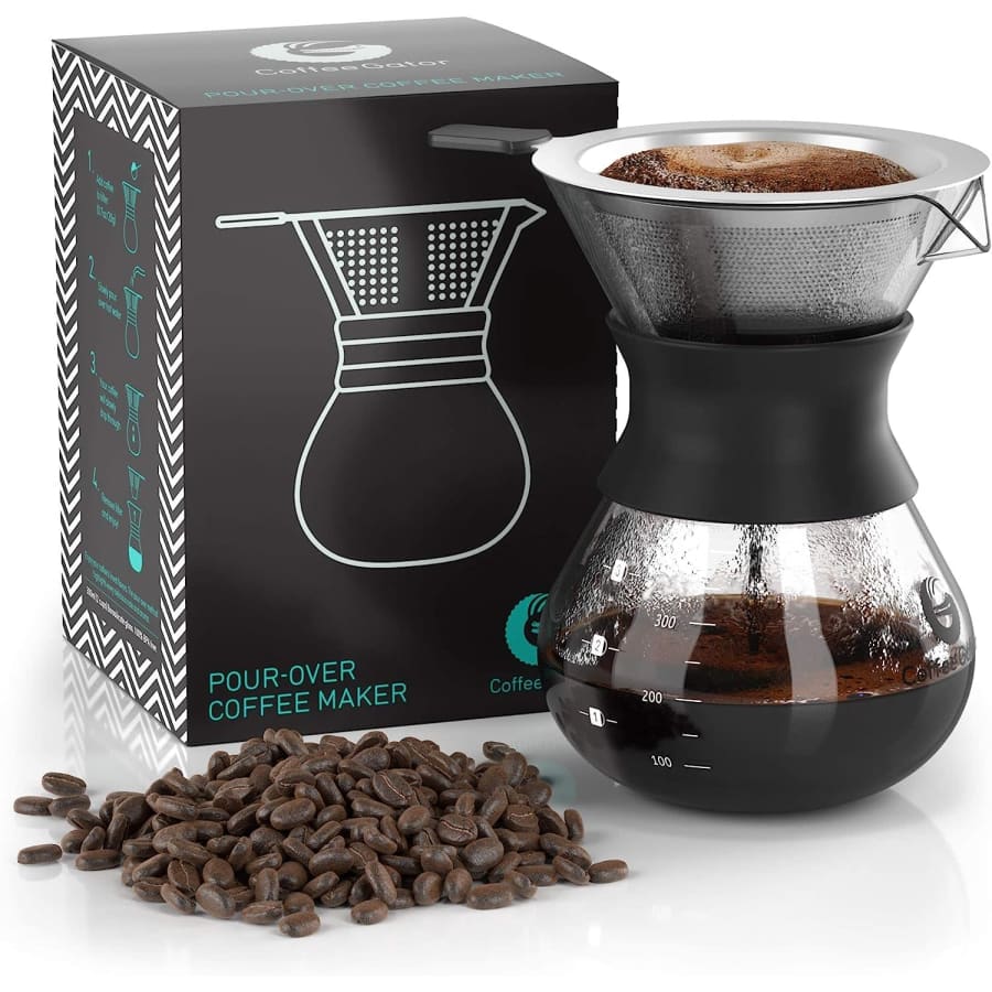 Coffee Gator 10.5-oz. Paperless Pour Over Brewer for $8.90 w/ Prime