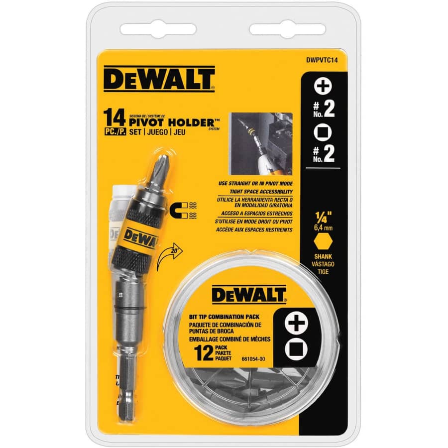 DeWalt 14-Piece Pivot Bit Holder Set for $24
