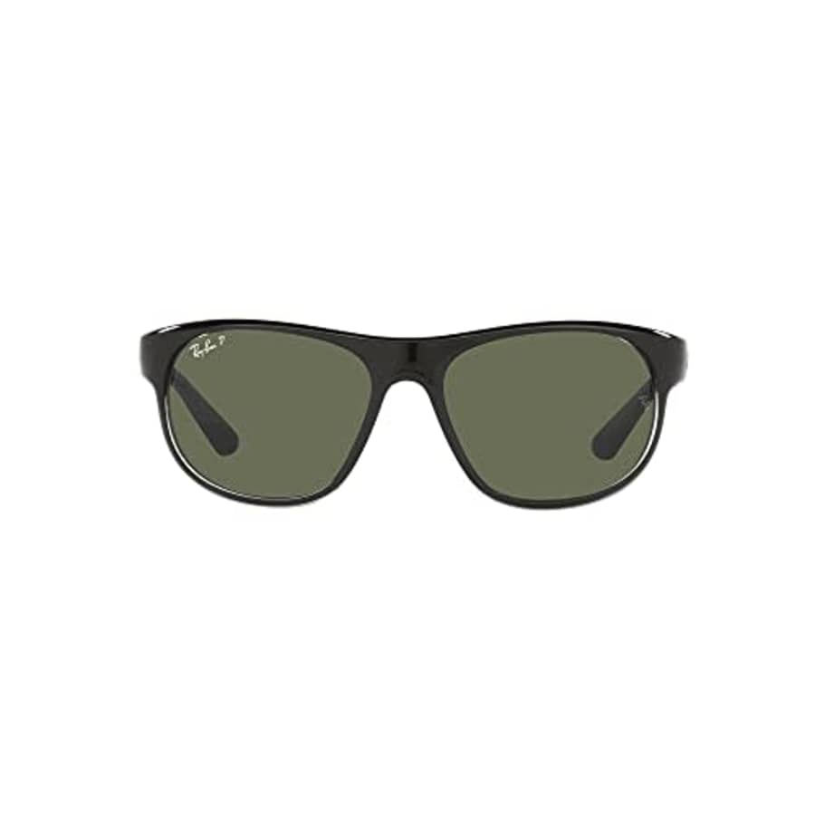Ray-Ban RB4351 Sunglasses, Black On Transparent/Dark Green Polarized, 59 mm for $103