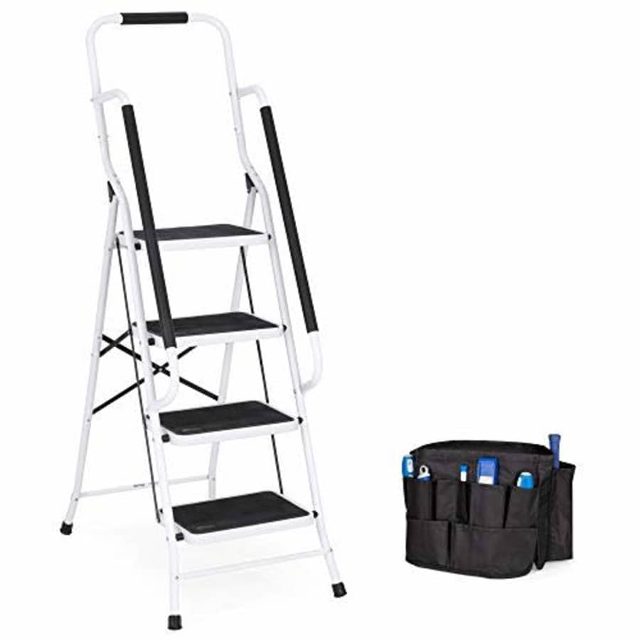 Best Choice Products Folding Safety Ladder w/ Handrails, Attachable Tool Bag for $60