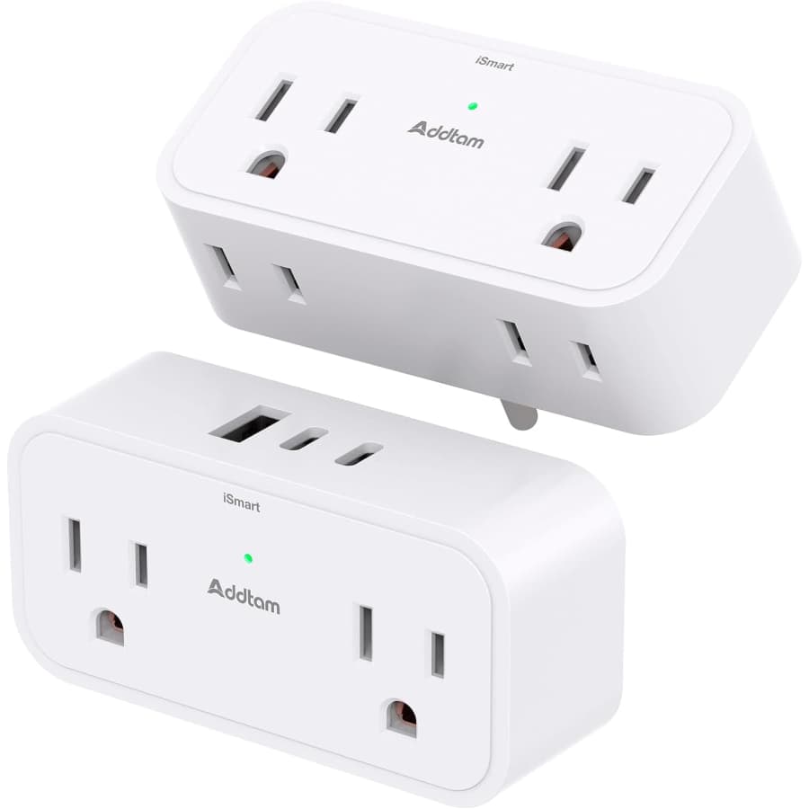 Addtam 4-Outlet 3-USB Port Outlet Extender 2-Pack: $9
