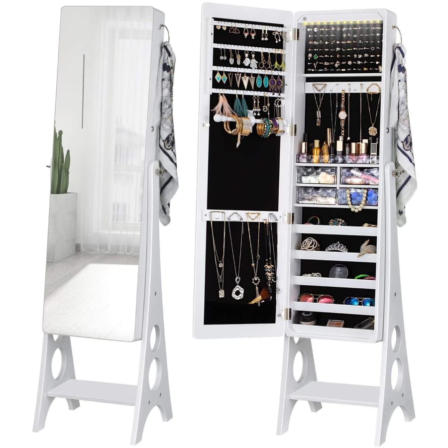 Yokukina LED Jewelry Cabinet Armoire for $150