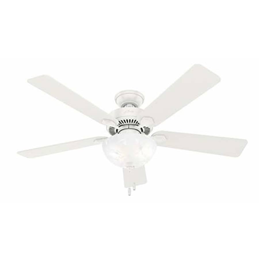 HUNTER 50908 Swanson Indoor Ceiling Fan with LED Lights and Pull Chain Control, 52", Fresh White for $100