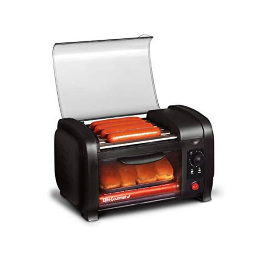 Elite Gourmet EHD-051B Hot Dog Toaster Oven, 30-Min Timer, Stainless Steel Heat Rollers Bake & for $46 Elite Gourmet EHD-051B Hot Dog Toaster Oven, 30-Min Timer, Stainless Steel Heat Rollers Bake & for $46