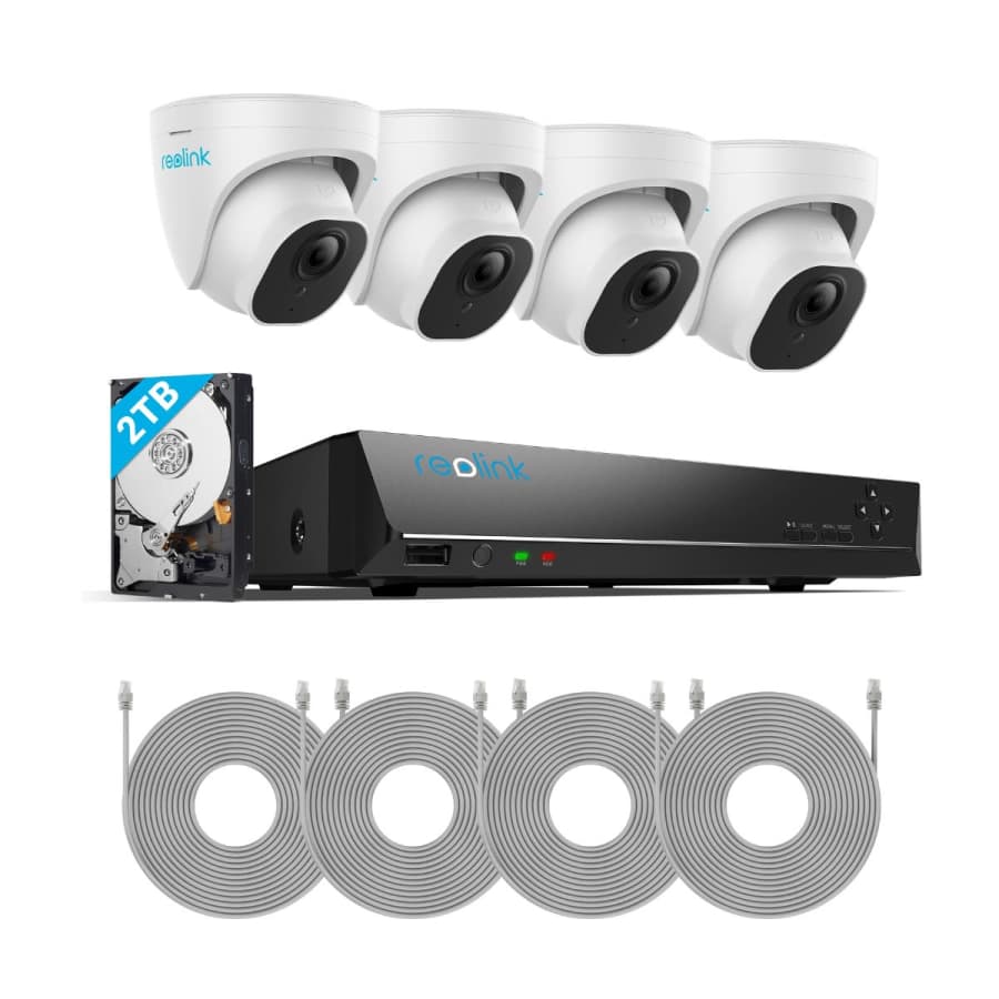 Reolink 4K 8-Channel NVR PoE Security Camera System w/ 4 Turret Cameras & 2TB HDD for $410