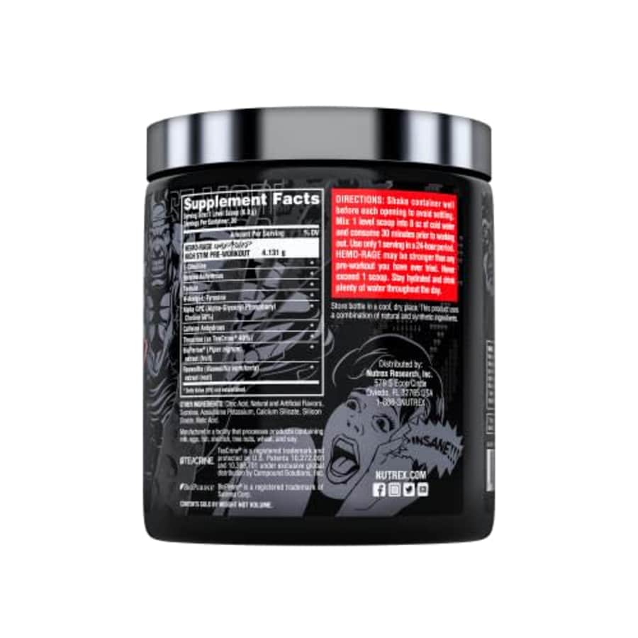 Nutrex Research Hemo-Rage Extreme High Stim Pre Workout Powder | Insane Lasting Energy, Focus, for $19