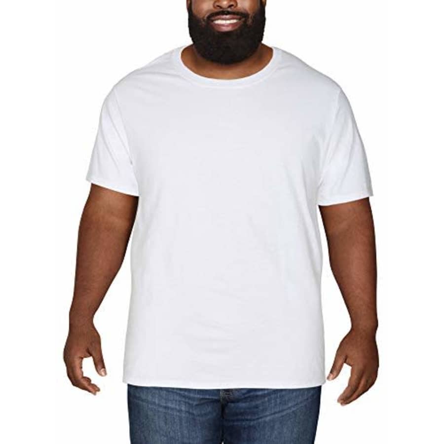 Fruit of the Loom Men's Eversoft Cotton Short Sleeve T-Shirt (Big Man Sizes), Crew-White, 3X-Large for $17 Fruit of the Loom Men's Eversoft Cotton Short Sleeve T-Shirt (Big Man Sizes), Crew-White, 3X-Large for $17