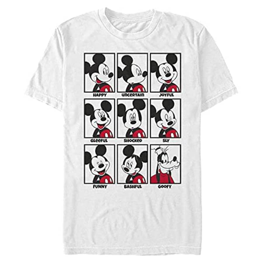 Disney Men's Characters Mickey Mood T-Shirt, White, Medium for $17