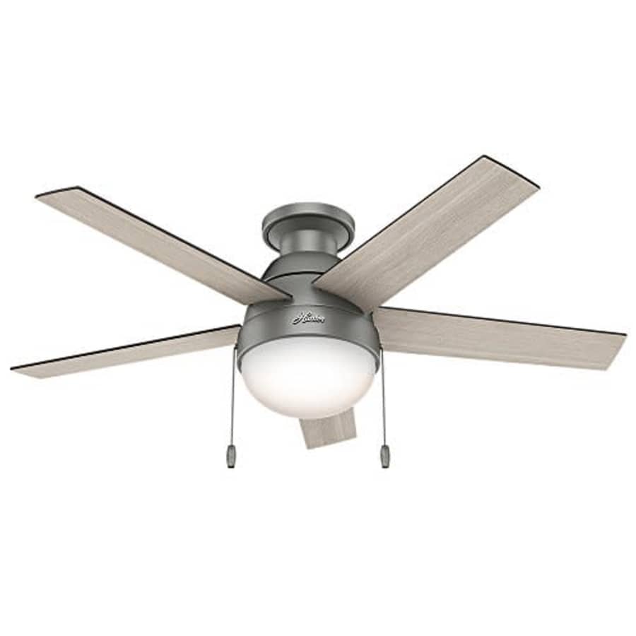Hunter HUNTER 59270 Anslee Indoor Low Profile Ceiling Fan with LED Light and Pull Chain Control, 46", for $112 Hunter HUNTER 59270 Anslee Indoor Low Profile Ceiling Fan with LED Light and Pull Chain Control, 46", for $112