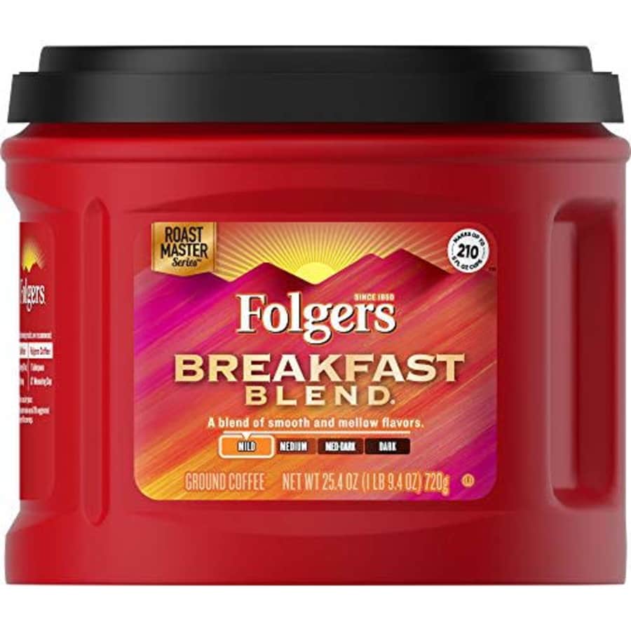 Folgers Breakfast Blend Mild Roast Ground Coffee, 25.4 Ounces for $24 Folgers Breakfast Blend Mild Roast Ground Coffee, 25.4 Ounces for $24