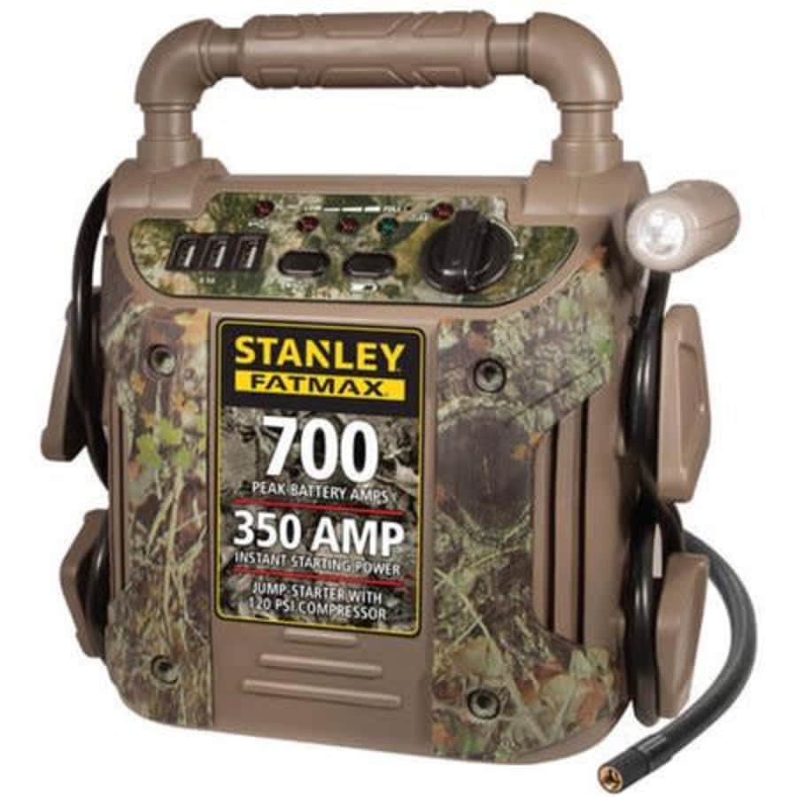 Stanley 700 Amp Camo Jump Starter with Air Compressor for $48