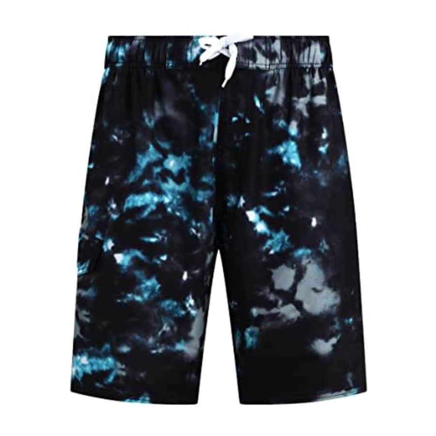 Kanu Surf Men's Standard Infinite Swim Trunks (Regular & Extended Sizes), Hurricane Black/Aqua, for $20