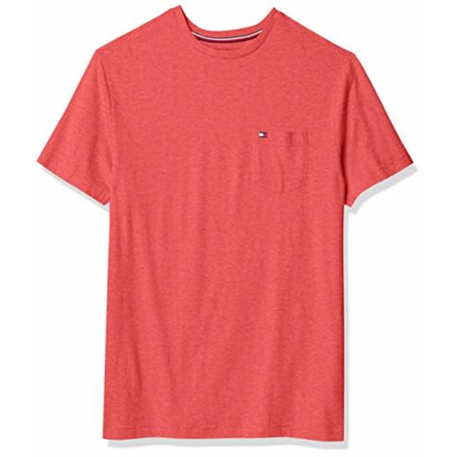 Tommy Hilfiger Big & Tall Men's Big and Tall Short Sleeve T-Shirt, B0452 RED Heather, 2XL-TL for $20