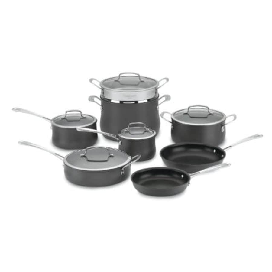 Cuisinart Contour Hard Anodized 13-Piece Cookware Set,Black for $190 Cuisinart Contour Hard Anodized 13-Piece Cookware Set,Black for $190