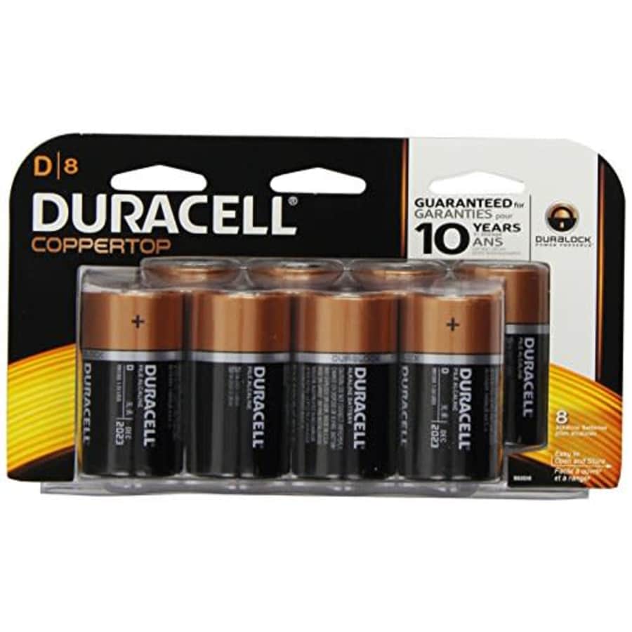 Duracell Coppertop D Alkaline Batteries, 8 Count (Pack of 2) for $16