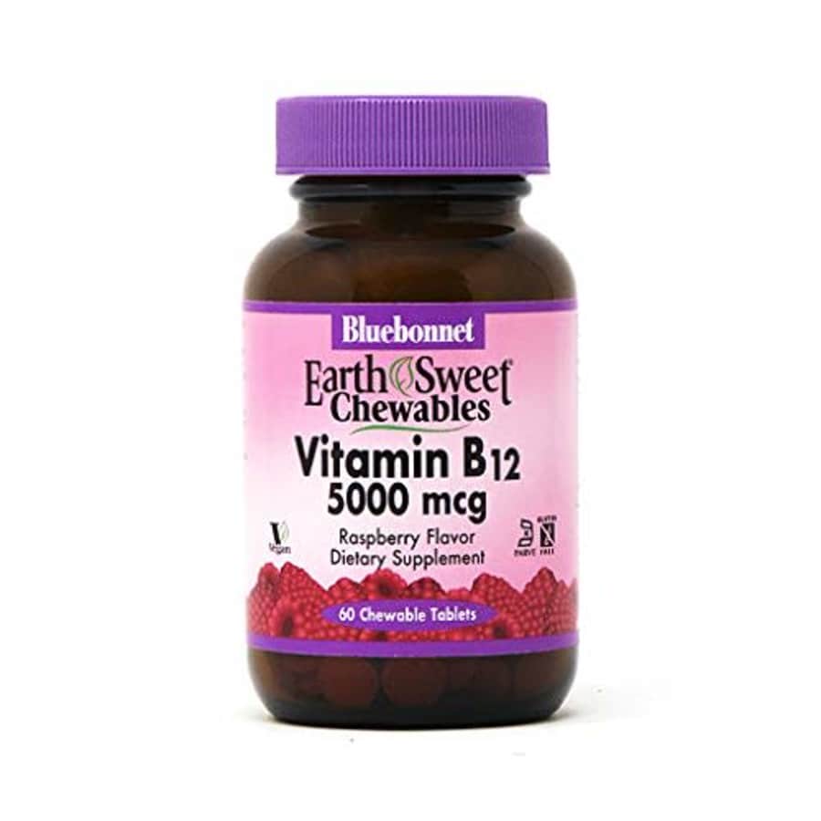 Bluebonnet Earth Sweet Vitamin B-12 5000 mcg Chewable Tablets, Raspberry, 60 Count for $17 Bluebonnet Earth Sweet Vitamin B-12 5000 mcg Chewable Tablets, Raspberry, 60 Count for $17