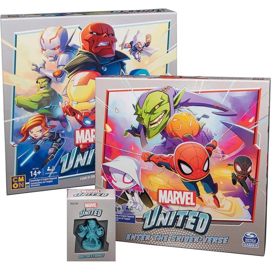 SpinMaster Marvel United Superhero Card Strategy Board Game Comic Bundle for $42