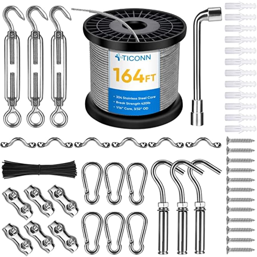 Ticonn String Light Hanging Kit w/ 164-Ft. Wire for $19