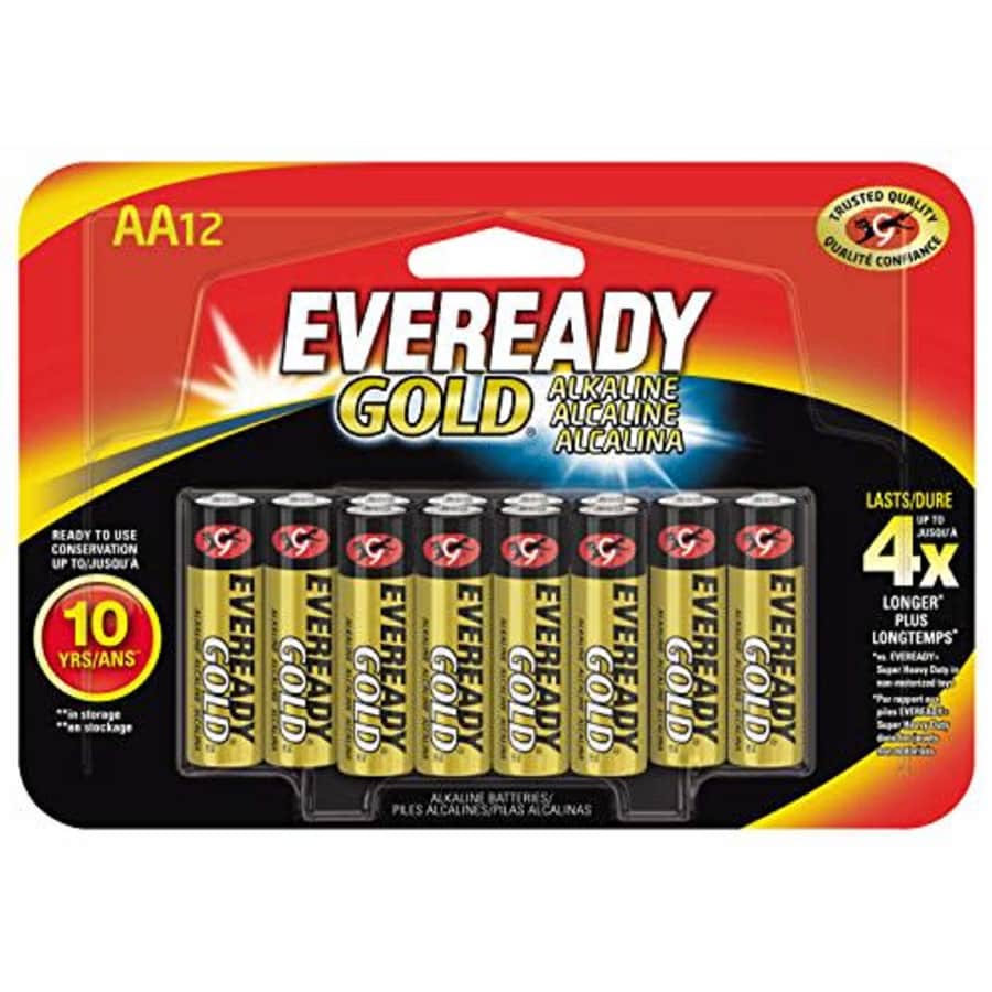 Energizer Eveready Gold AA Batteries, 12 Count for $16