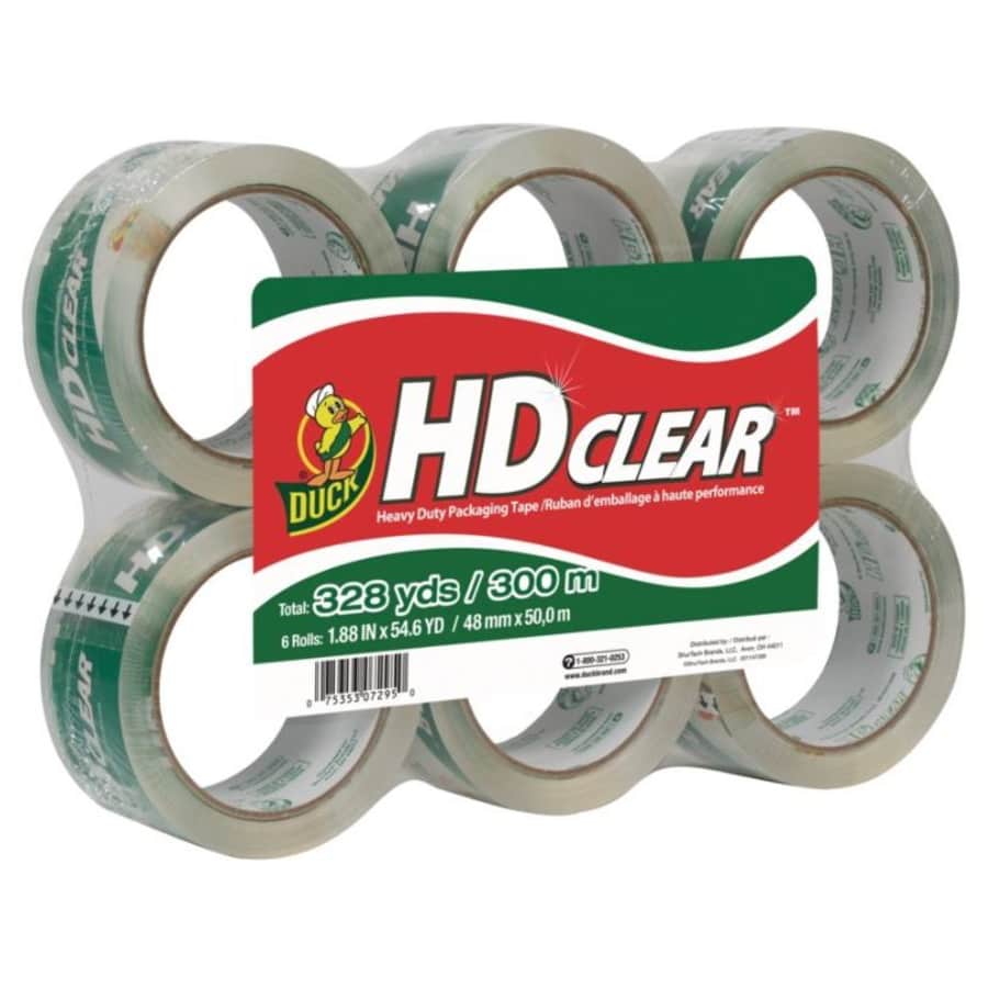 Duck HD Clear Heavy Duty Packaging Tape 6-Pack for $8.33 via Sub & Save Duck HD Clear Heavy Duty Packaging Tape 6-Pack for $8.33 via Sub & Save