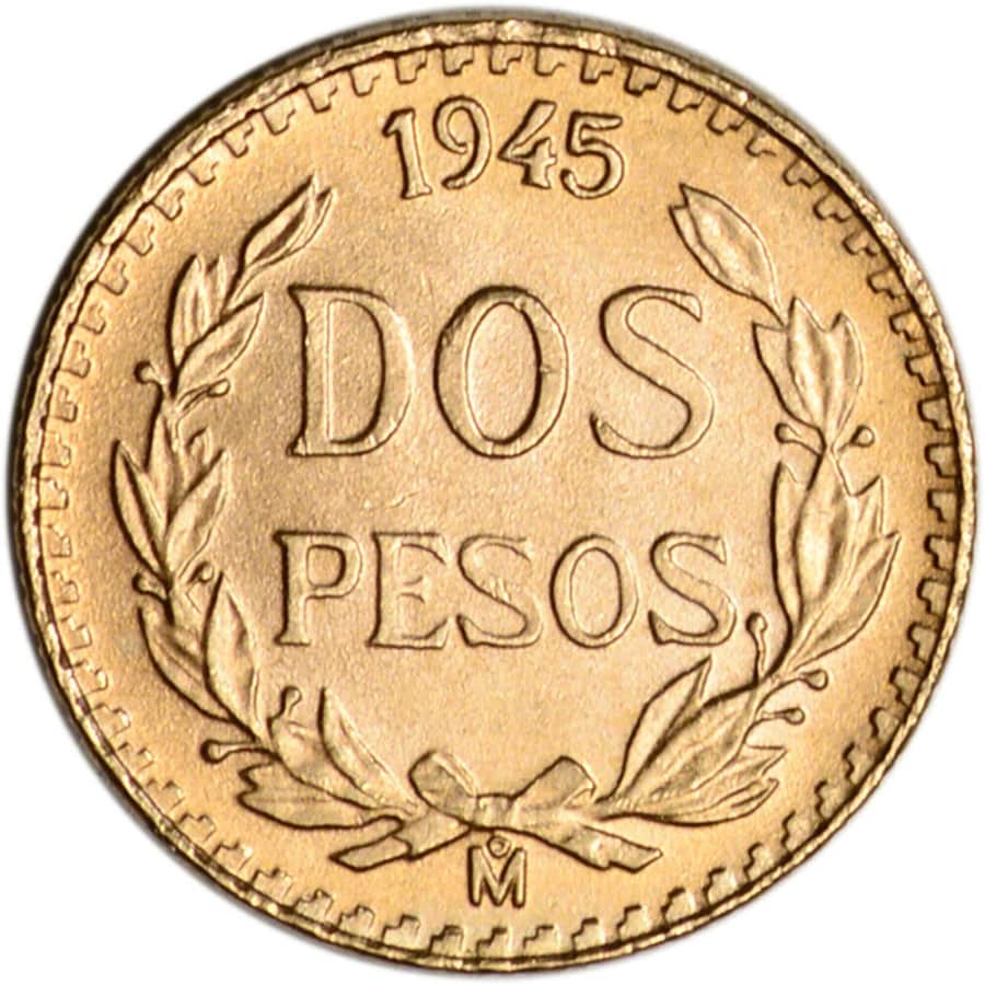 1945 Mexico Gold 2 Pesos Coin for $121 1945 Mexico Gold 2 Pesos Coin for $121
