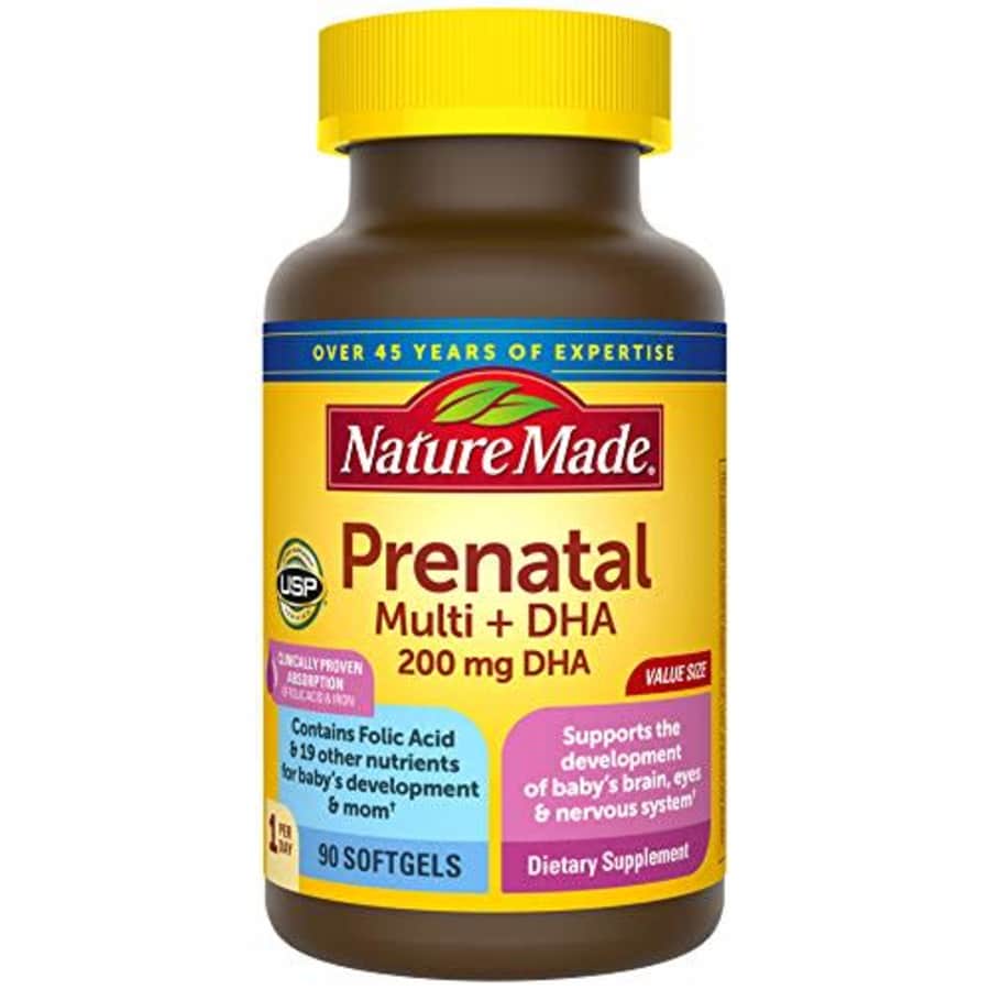 Nature Made Prenatal Multivitamin + DHA Softgel with Folic Acid, Iodine and Zinc, 90 Count for $26 Nature Made Prenatal Multivitamin + DHA Softgel with Folic Acid, Iodine and Zinc, 90 Count for $26