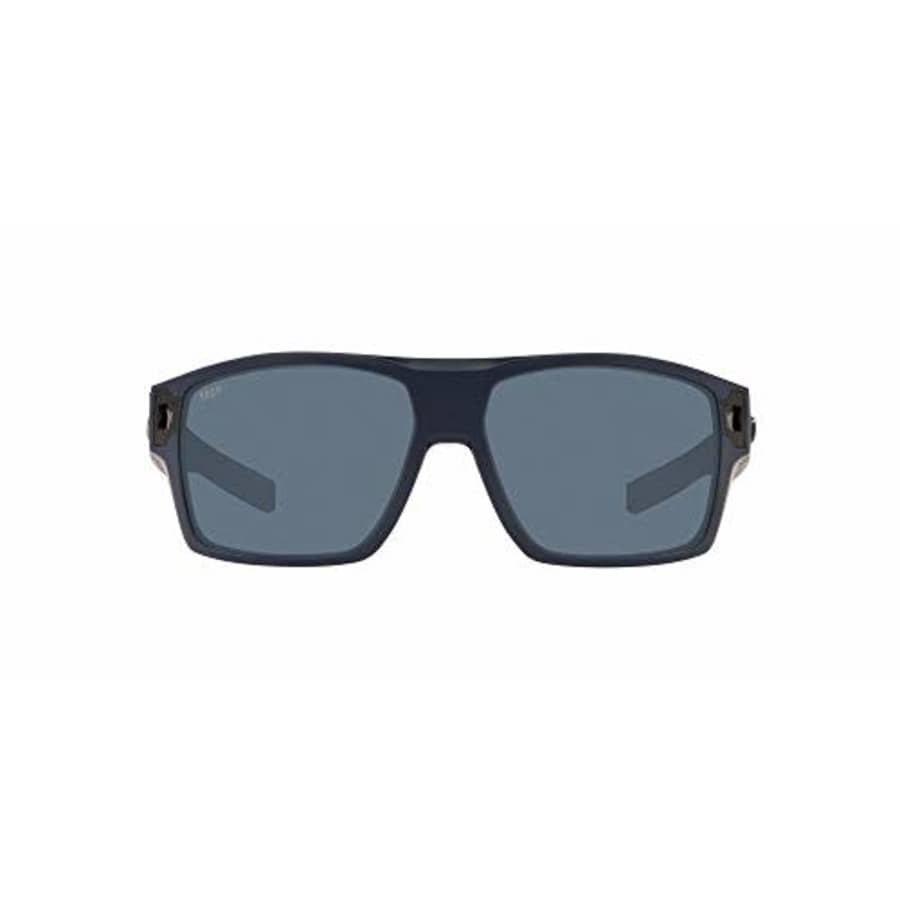 Costa Del Mar Men's Diego Polarized Rectangular Sunglasses, Matte Midnight Blue/Grey for $209