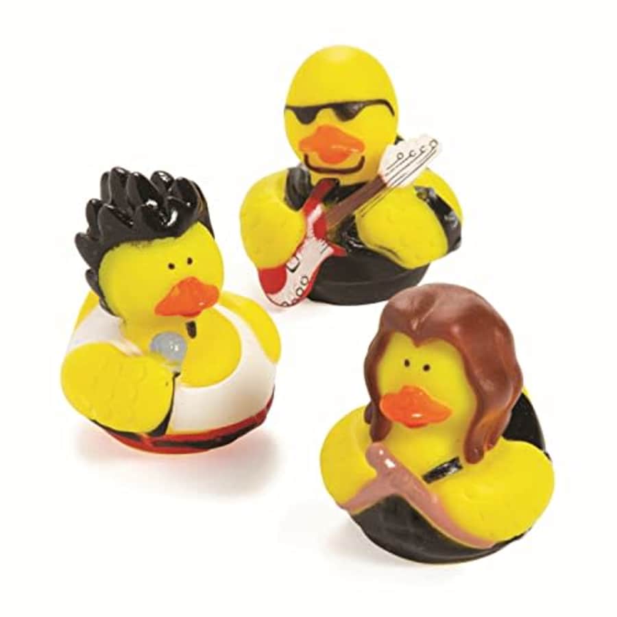 Fun Express Rockstar Rubber Ducks, Assorted Styles, 12 Pieces, Birthdays, Grand Events, Party Favors, Table for $11 Fun Express Rockstar Rubber Ducks, Assorted Styles, 12 Pieces, Birthdays, Grand Events, Party Favors, Table for $11