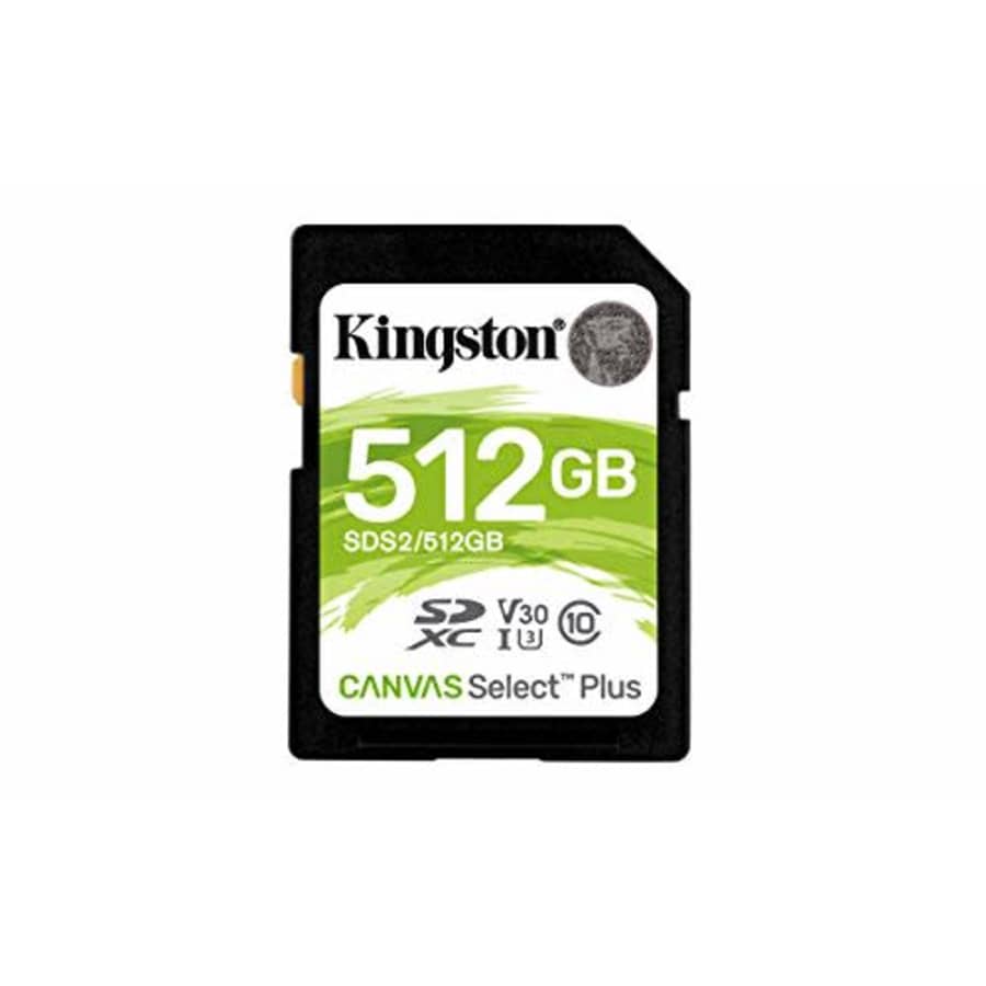 Kingston 512GB SDXC Canvas Select Plus 100MB/s Read Class 10 UHS-I U1 V30 Memory Card (SDS2/512GB) for $42 Kingston 512GB SDXC Canvas Select Plus 100MB/s Read Class 10 UHS-I U1 V30 Memory Card (SDS2/512GB) for $42
